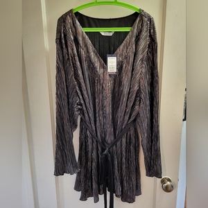 Tasia Blouse in Black Metallic